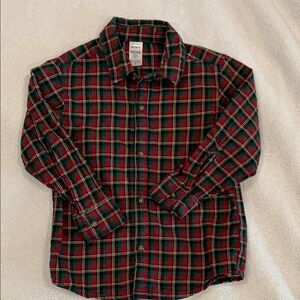 Carters Red and Green Casual Button Down Shirt 4T